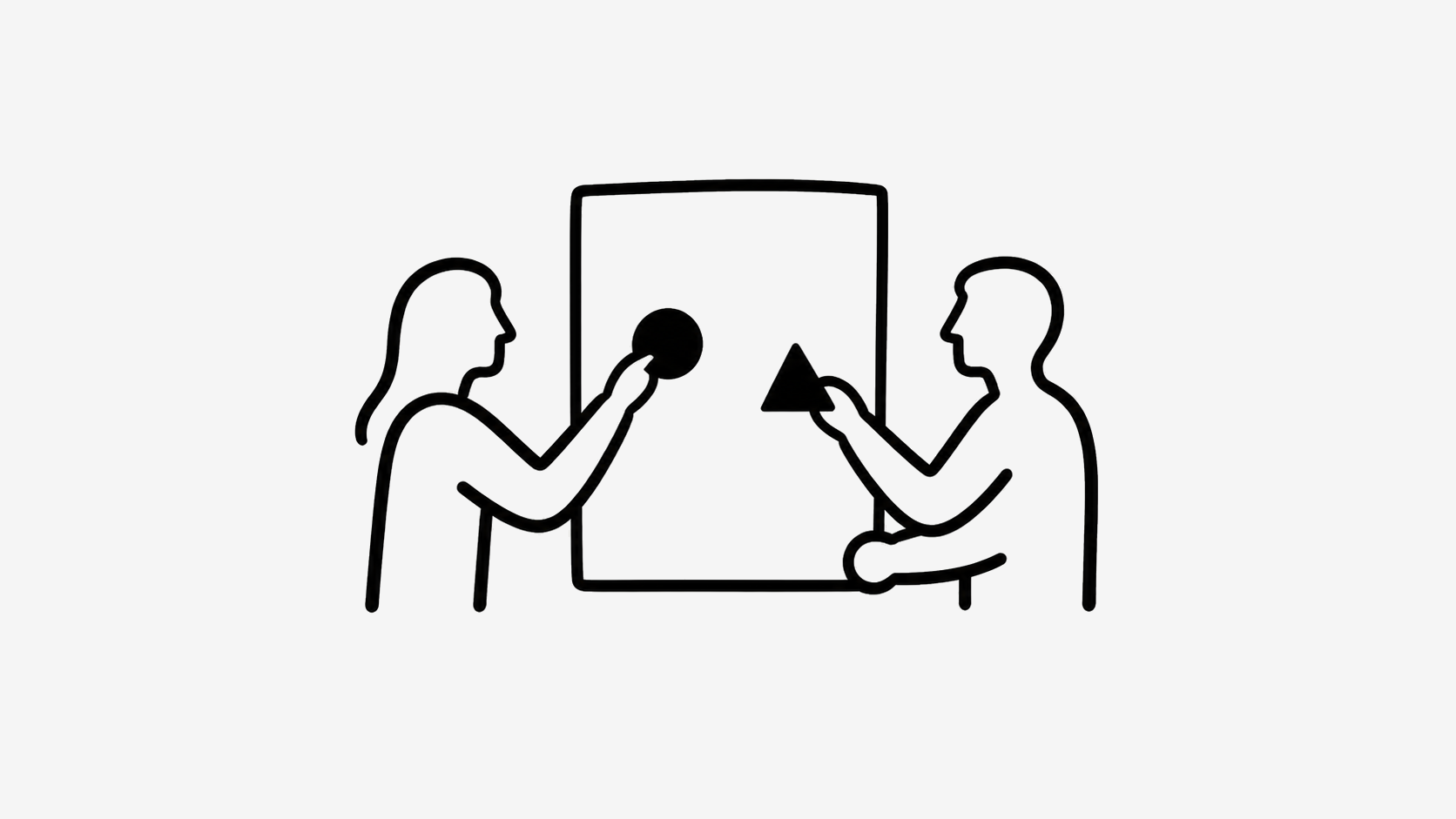 Client and studio partner shaping a digital presence by hand