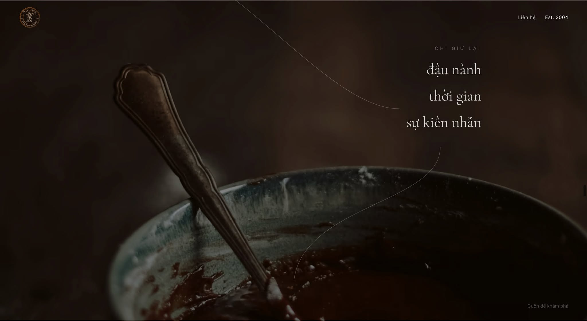 Ngọc Hoà website motion study around fermentation and time