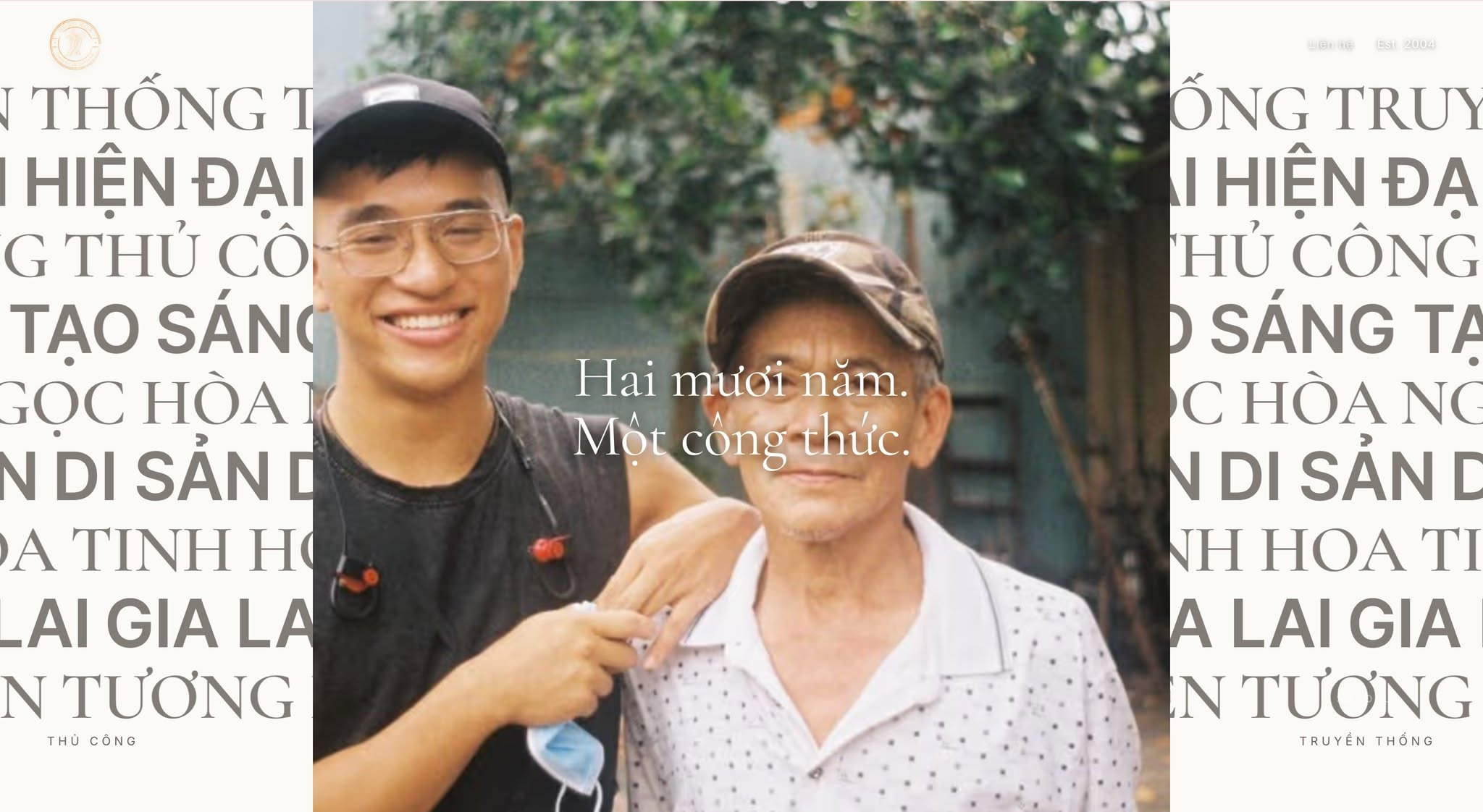 Ngọc Hoà website frame showing the father-and-son story