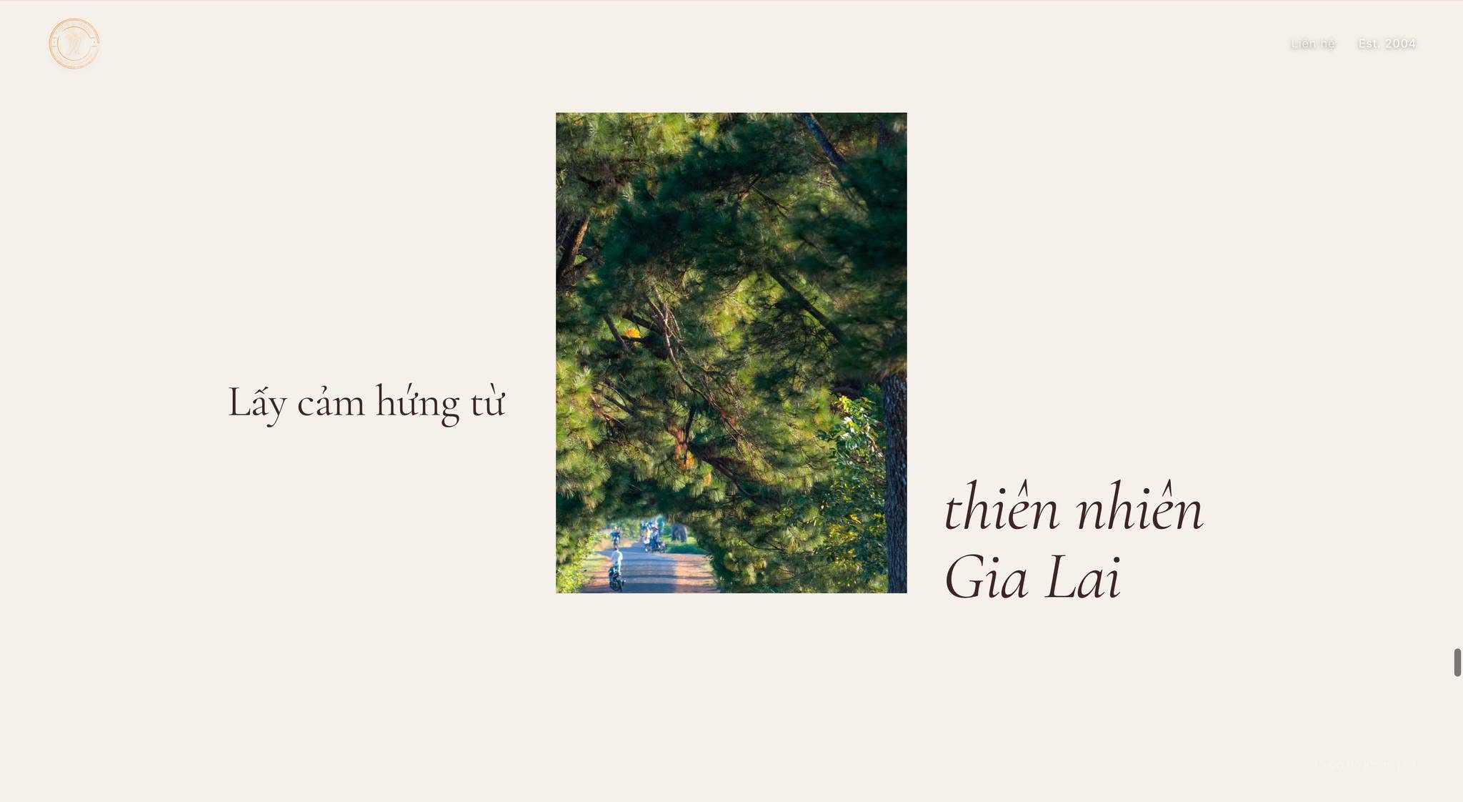 Ngọc Hoà website page celebrating the landscape of Gia Lai